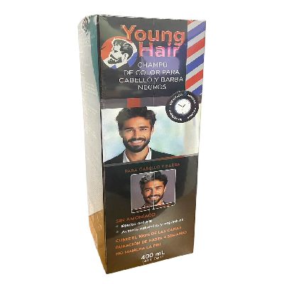 YOUNG HAIR SHAMPU 400ML BLACK BEARD&HAIR